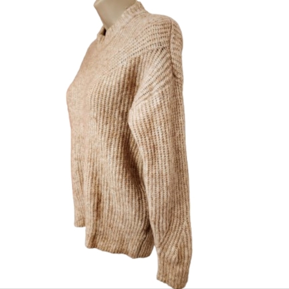 Madewell Belfiore Ribbed Wool Blend Tan Oversized Sweater XX Small - Picture 5 of 11